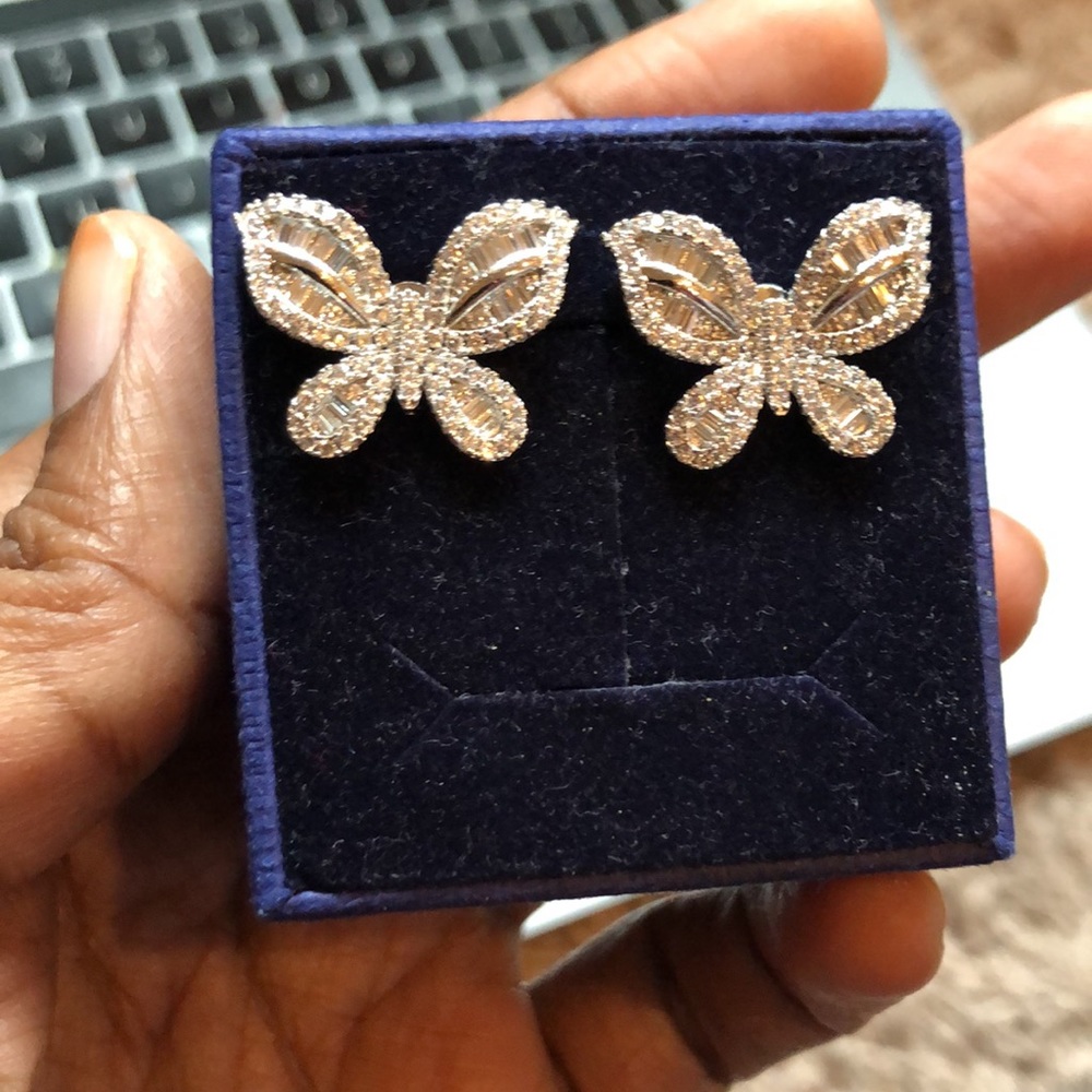 - Beautiful Butterfly Swarovski Elements Earrings View 2